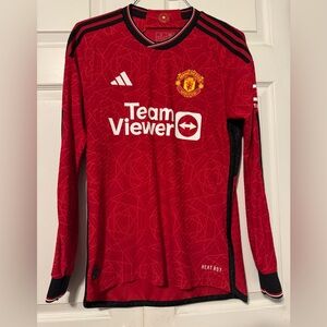 Manchester United 2023/24 Player Version Long Sleeve Soccer Jersey Sz s NWOT
